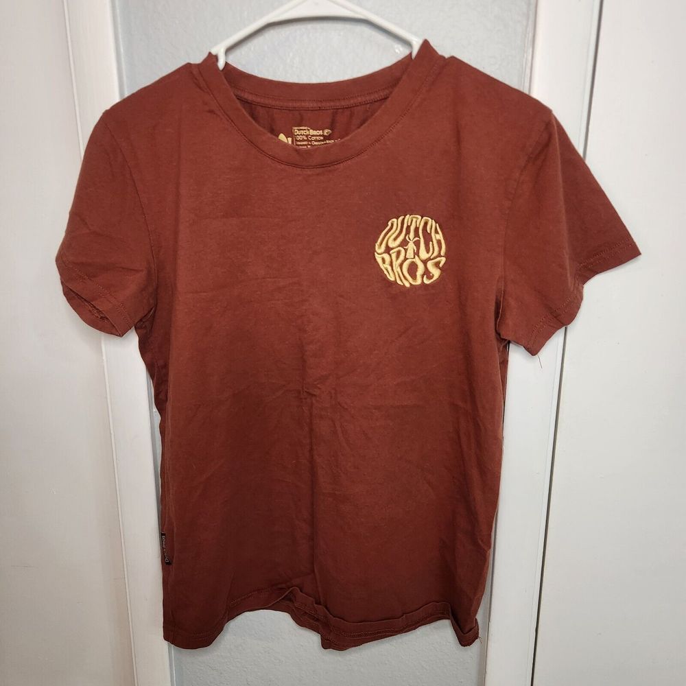 Dutch Bros Coffee Embroidered Gold Logo Brown Women's Size Large